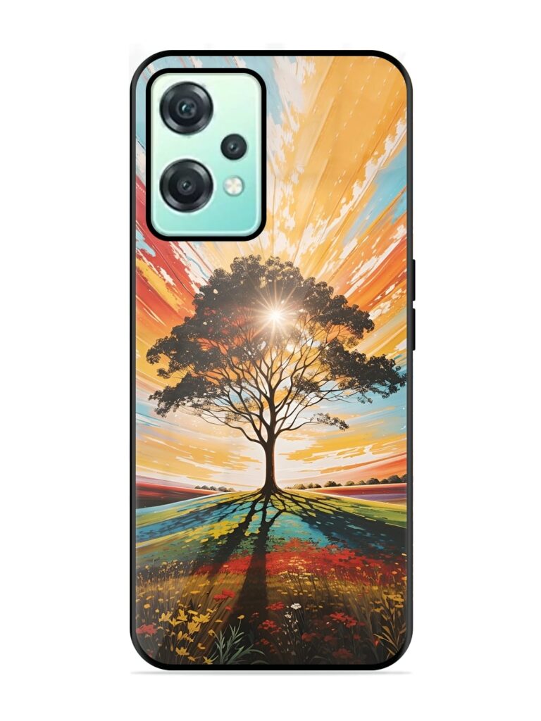 Abstract Tree Colorful Art Glossy Metal Phone Cover for OnePlus Nord CE 2 Lite (5G) Zapvi