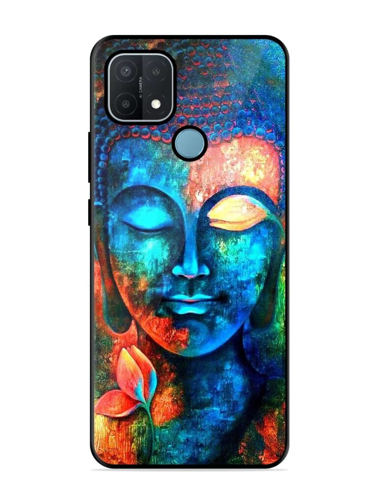 Buddha Painting Premium Glass Case for Oppo A15S Zapvi