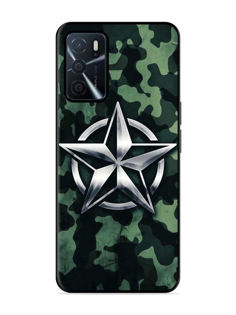 Indian Army Star Design Premium Glass Case for Oppo A16 Zapvi