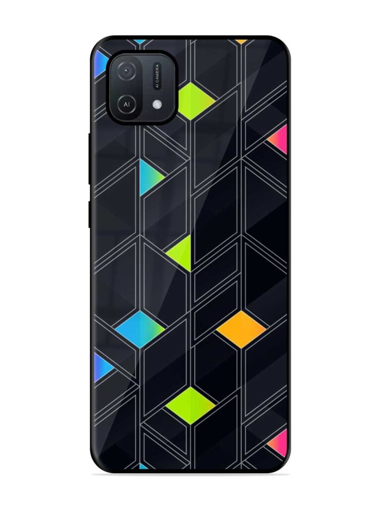 Abstract Mosaic Seamless Premium Glass Case for Oppo A16K Zapvi