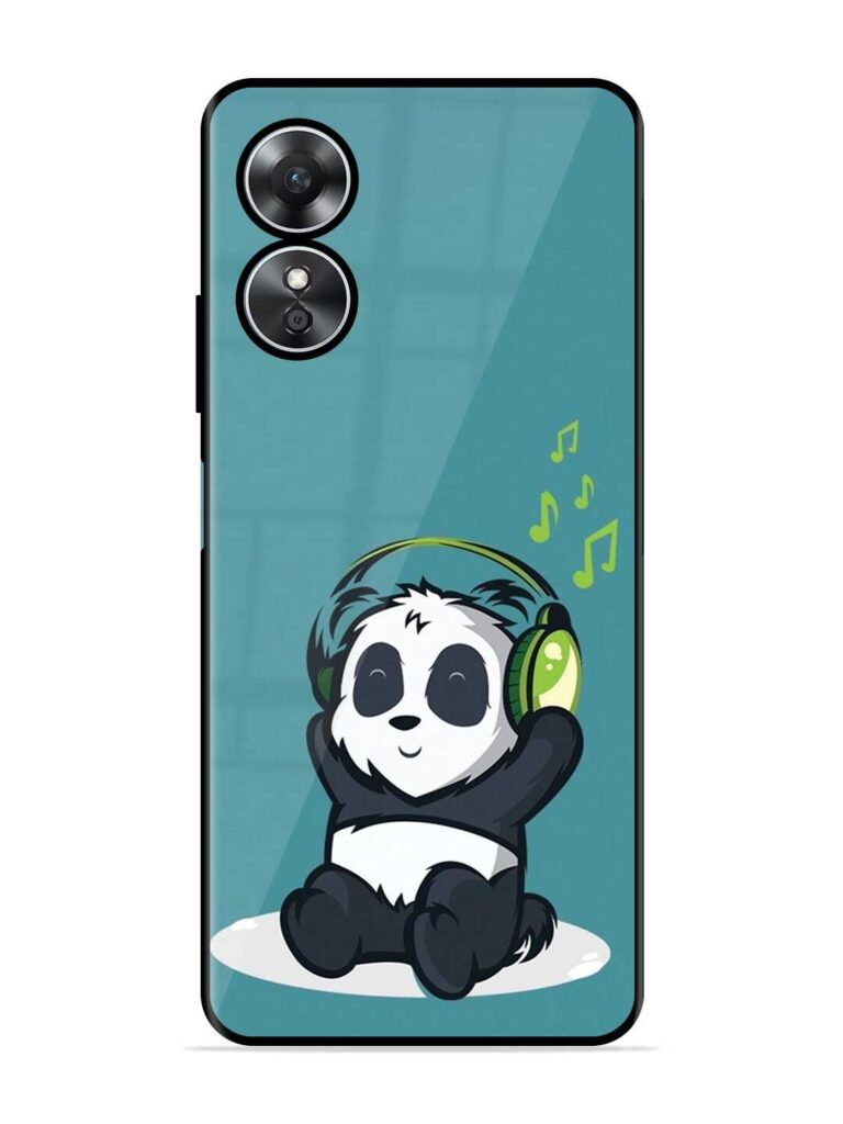 Music Panda Premium Glass Case for Oppo A17 Zapvi