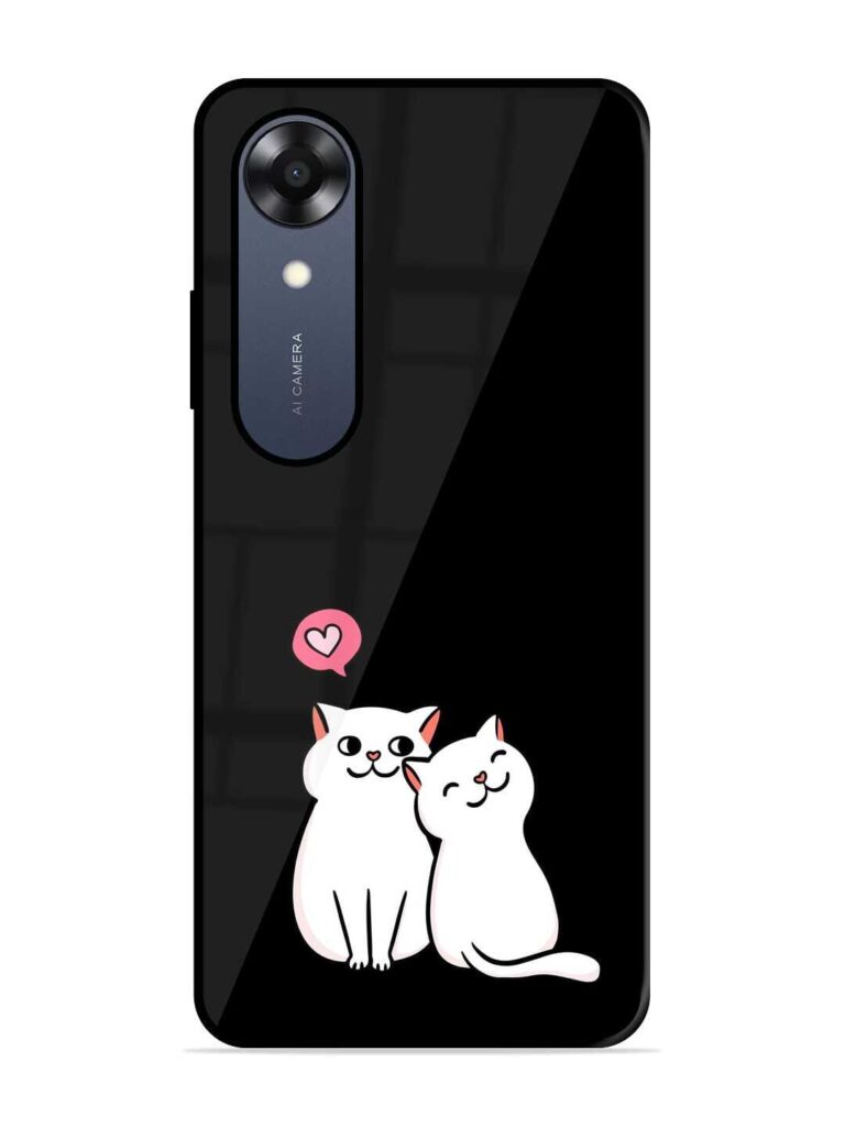 Cat Love Premium Glass Case for Oppo A17K Zapvi