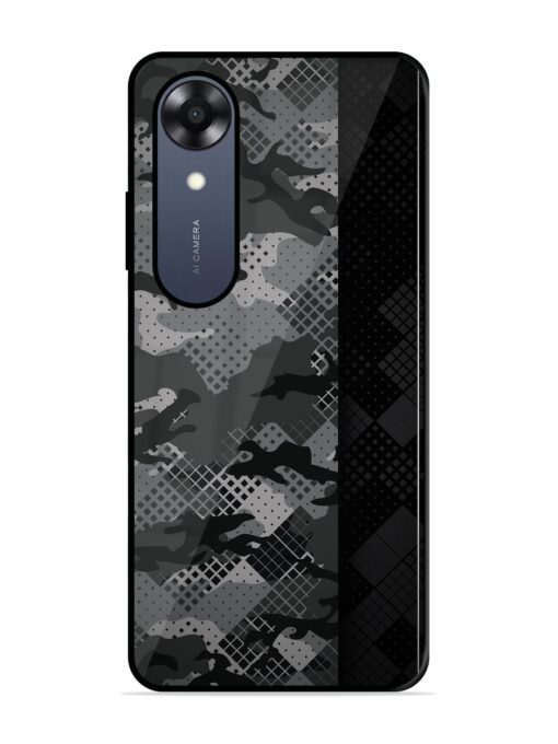 Dark Camouflage Premium Glass Case for Oppo A17K Zapvi