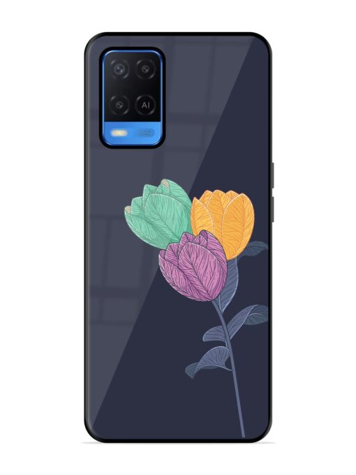 Flower Vector Premium Glass Case for Oppo A54 Zapvi