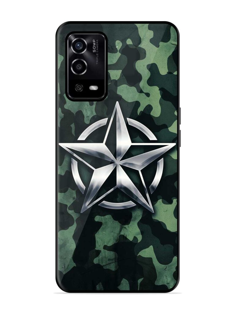 Indian Army Star Design Premium Glass Case for Oppo A55 Zapvi