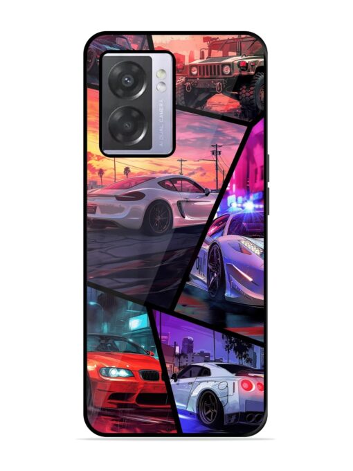 Ride In Pixels Premium Glass Case for Oppo A57 (5G) Zapvi