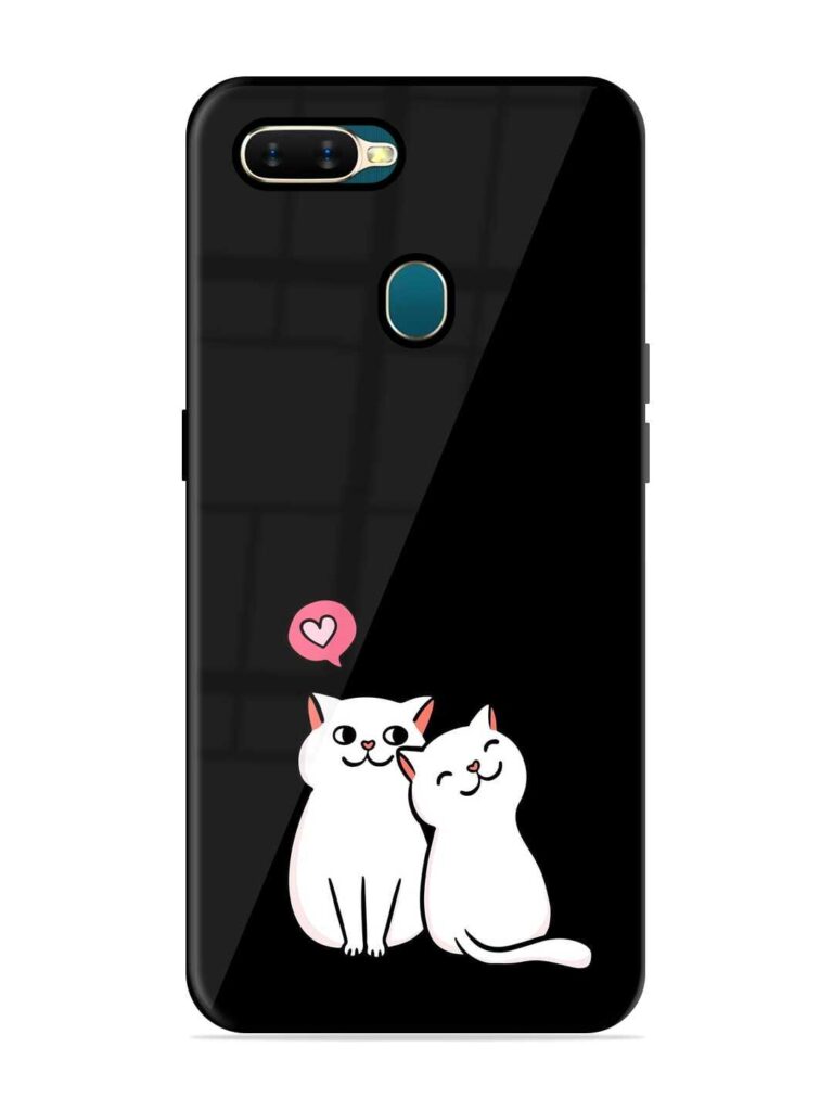 Cat Love Premium Glass Case for Oppo A7 Zapvi