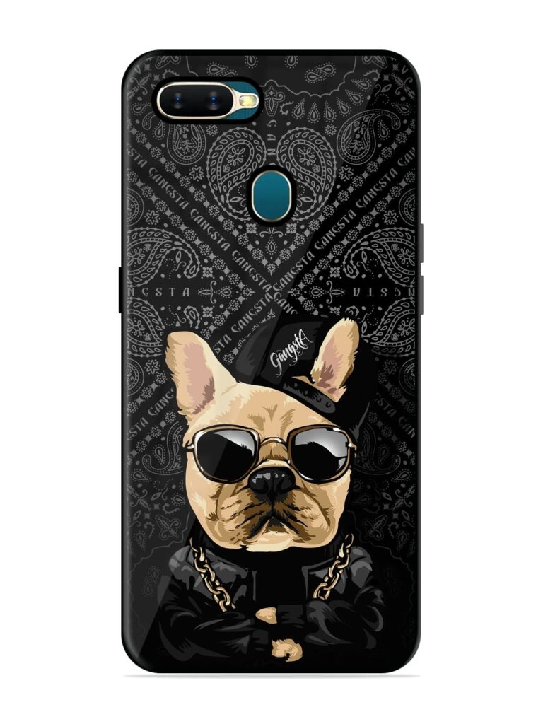 Gangsta Cool Sunglasses Dog Premium Glass Case for Oppo A7 Zapvi