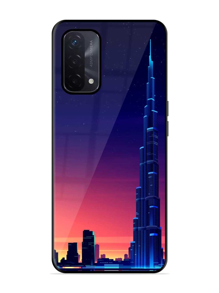 Burj Khalifa Abstract Premium Glass Case for Oppo A74 (5G) Zapvi