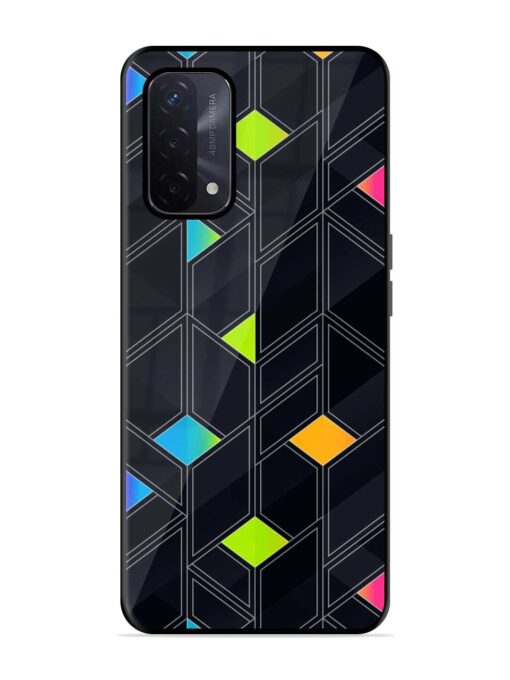 Abstract Mosaic Seamless Premium Glass Case for Oppo A74 (5G) Zapvi