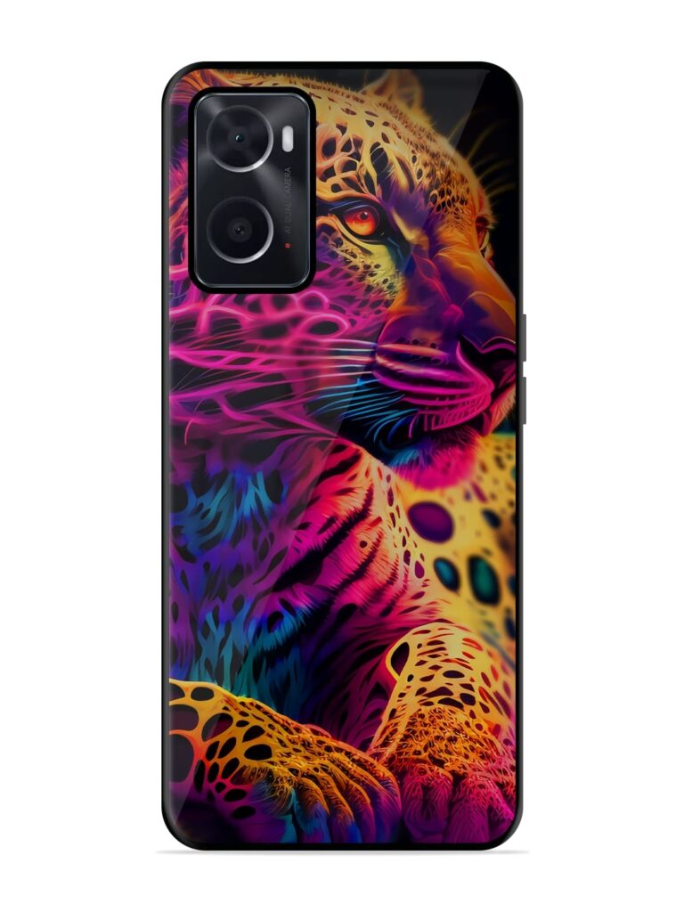 Leopard Art Premium Glass Case for Oppo A76 Zapvi