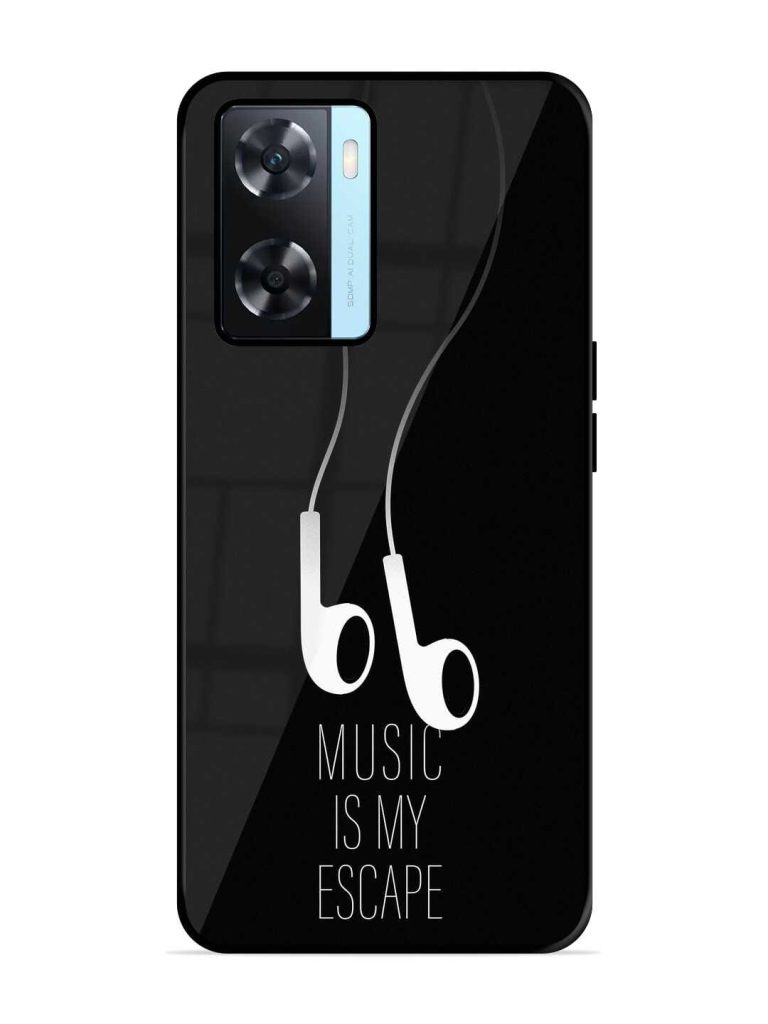Music Is My Escape Glossy Metal TPU Case for Oppo A77s Zapvi