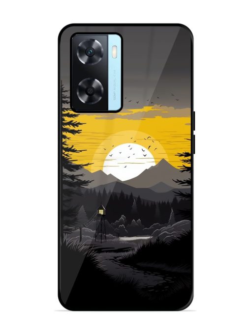 Sunset Vector Glossy Metal TPU Case for Oppo A77s Zapvi