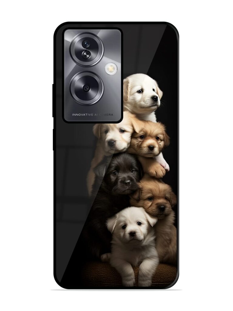 Cute Baby Dogs Glossy Metal TPU Case for Oppo A79 (5G) Zapvi