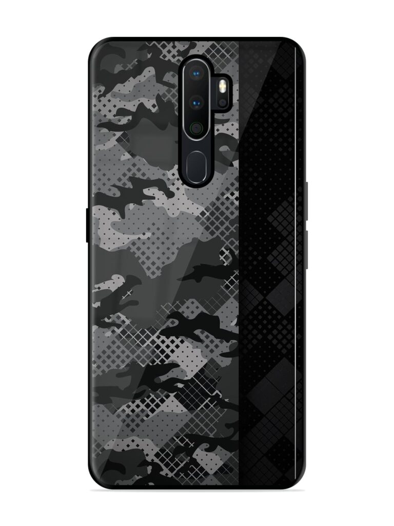 Dark Camouflage Glossy Metal TPU Case for Oppo A9 (2020) Zapvi