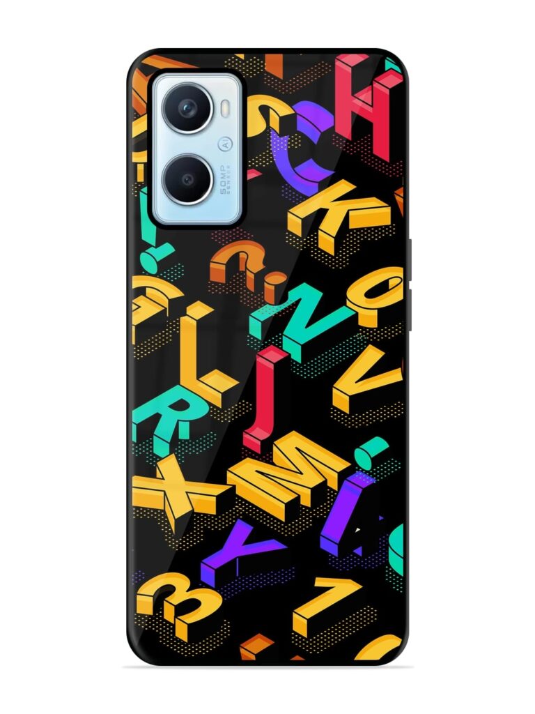 Seamless Pattern With Letters Premium Glass Case for Oppo A96 Zapvi