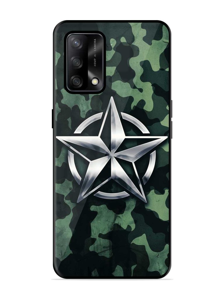 Indian Army Star Design Glossy Metal TPU Case for Oppo F19s Zapvi