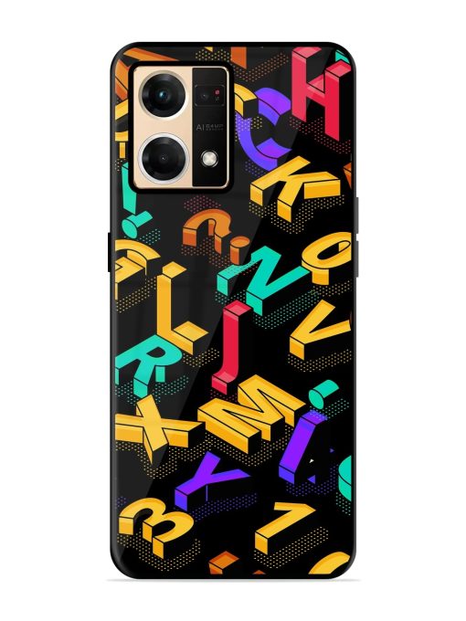 Seamless Pattern With Letters Glossy Metal TPU Case for Oppo F21 Pro (4G) Zapvi