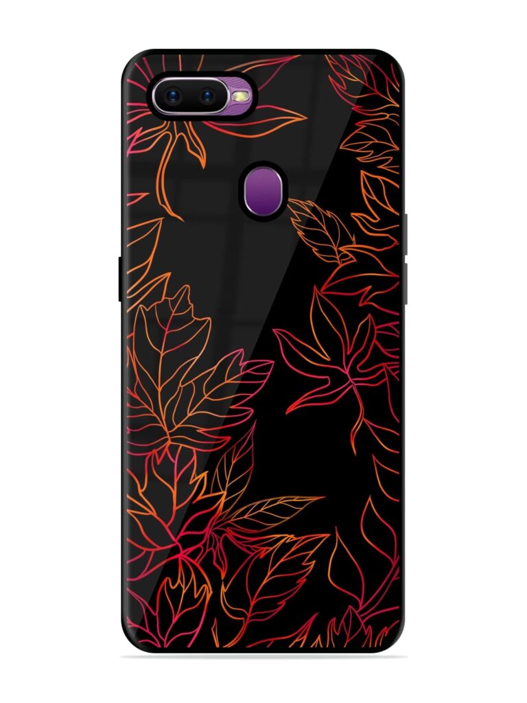 Red Floral Pattern Premium Glass Case for Oppo F9 Pro Zapvi