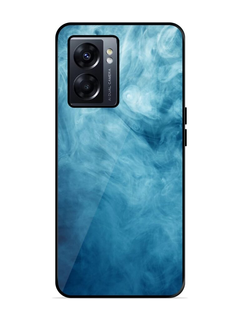 Blue Smoke Art Premium Glass Case for Oppo K10 (5G) Zapvi