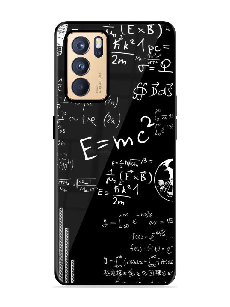 E=Mc2 Mass?Energy Equivalence Premium Glass Case for Oppo Reno 6 Pro (5G) Zapvi