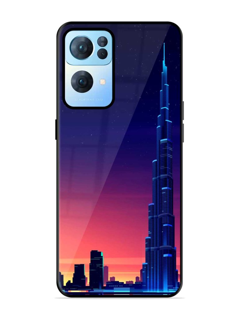 Burj Khalifa Abstract Premium Glass Case for Oppo Reno 7 Pro (5G) Zapvi