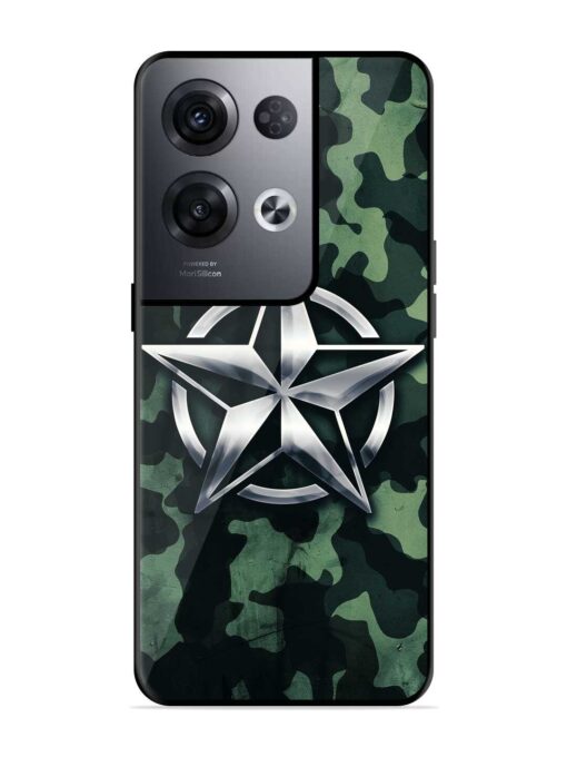 Indian Army Star Design Premium Glass Case for Oppo Reno 8 Pro (5G) Zapvi