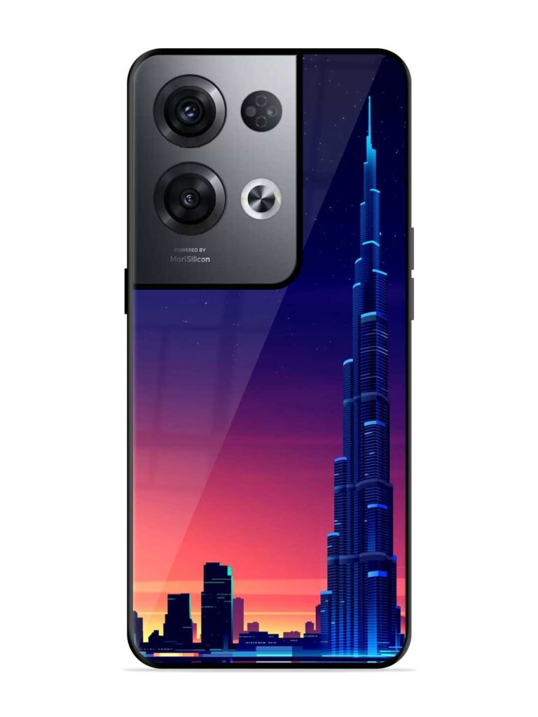 Burj Khalifa Abstract Premium Glass Case for Oppo Reno 8 Pro (5G) Zapvi