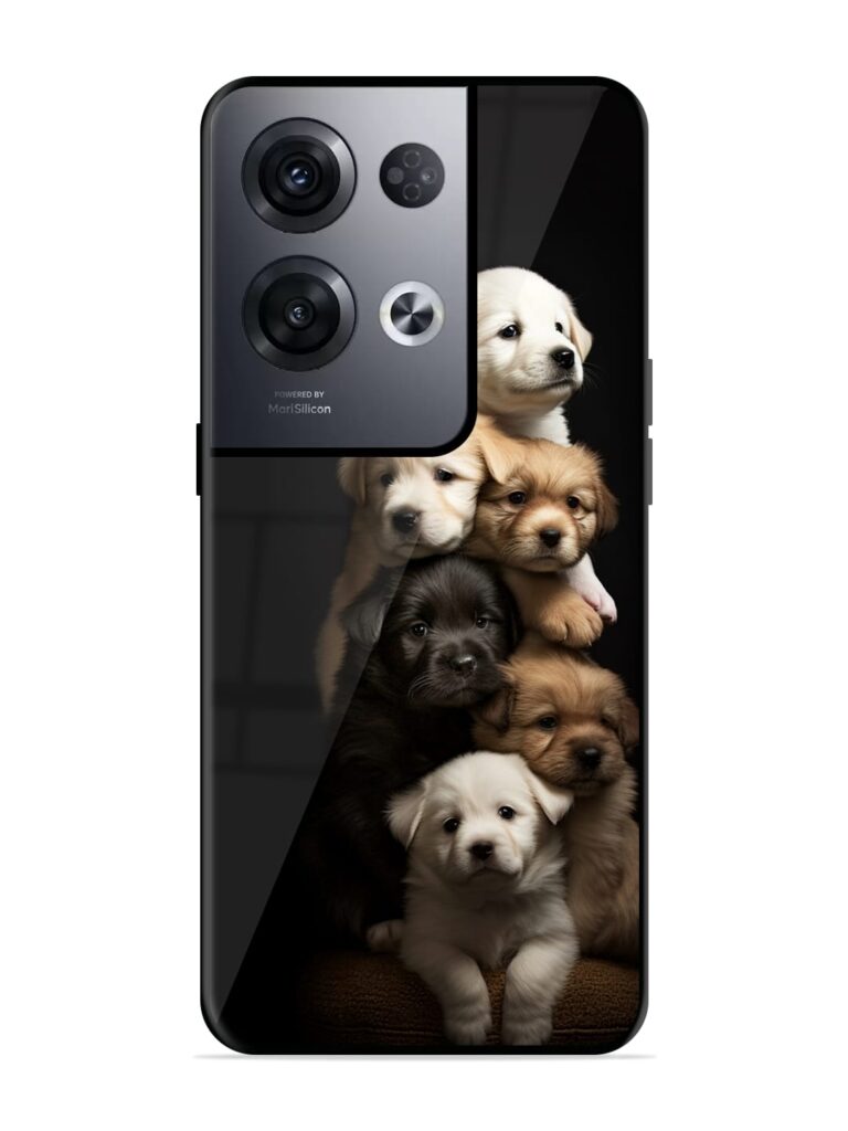 Cute Baby Dogs Premium Glass Case for Oppo Reno 8 Pro (5G) Zapvi