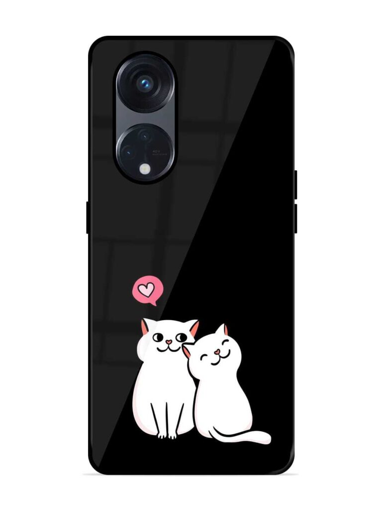 Cat Love Premium Glass Case for Oppo Reno 8T (5G) Zapvi