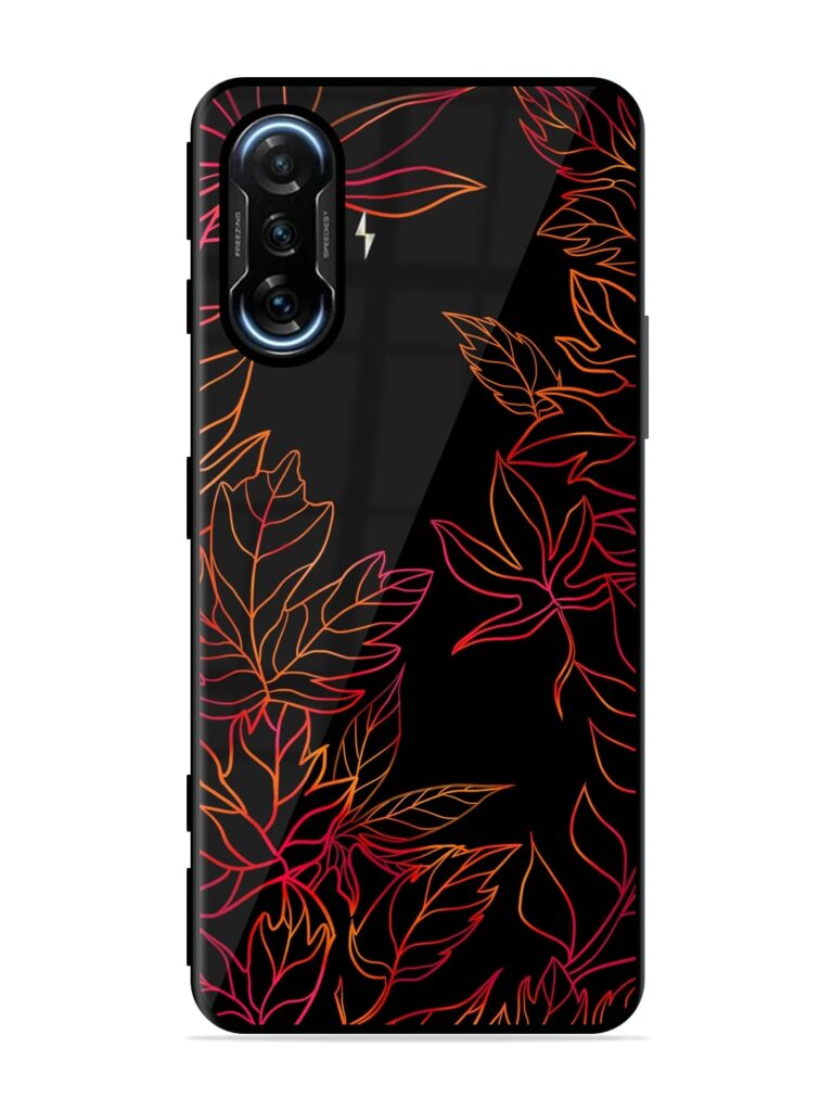 Red Floral Pattern Premium Glass Case for Poco F3 GT (5G) Zapvi