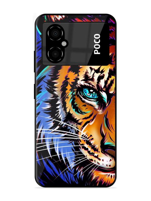 Colorful Lion Art Premium Glass Case for Poco M4 (5G) Zapvi