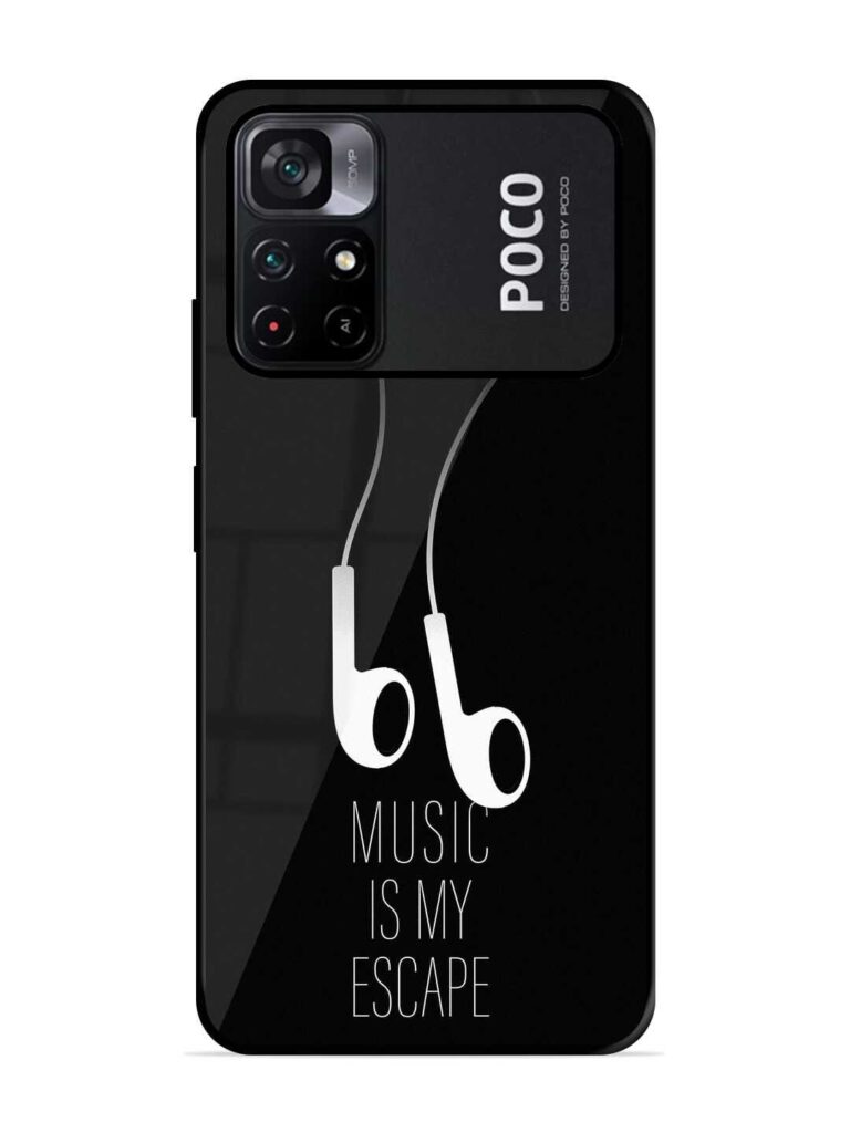 Music Is My Escape Glossy Metal TPU Case for Poco M4 Pro (5G) Zapvi