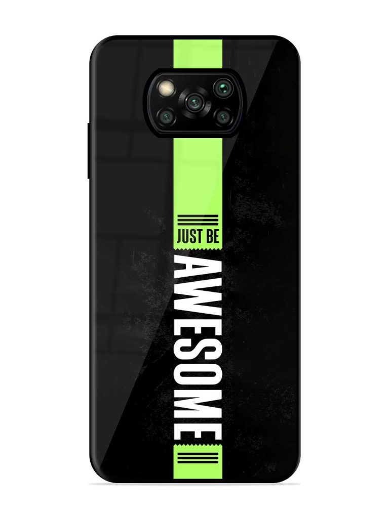 Just Be Awesome Glossy Metal TPU Case for Poco X3 Zapvi