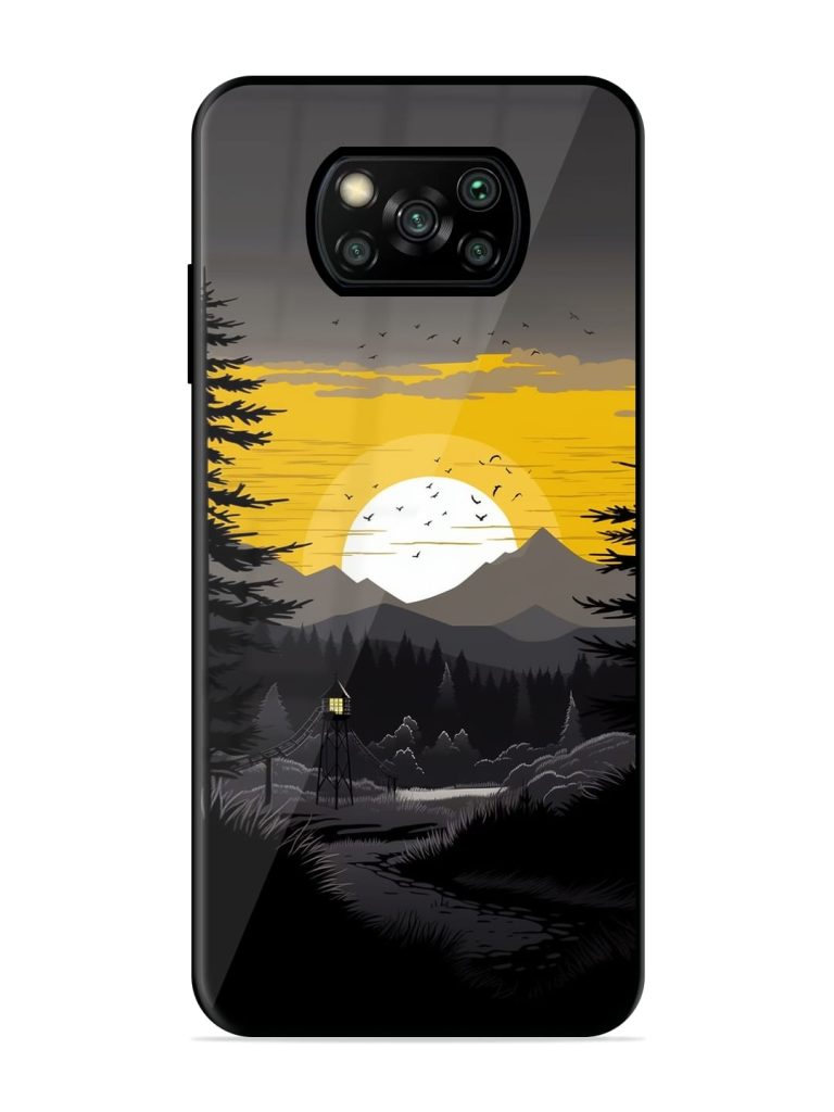 Sunset Vector Glossy Metal TPU Case for Poco X3 Zapvi