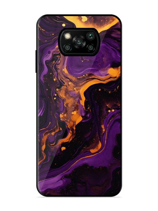 Painting Of A Purple Glossy Metal TPU Case for Poco X3 Pro Zapvi