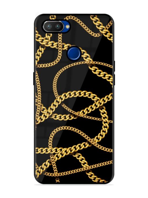 Decorative Golde Chain Premium Glass Case for Realme 2 Pro Zapvi