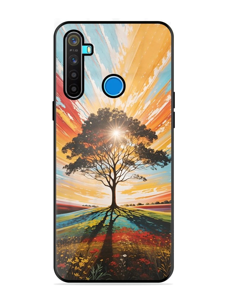 Abstract Tree Colorful Art Premium Glass Case for Realme 5 Zapvi