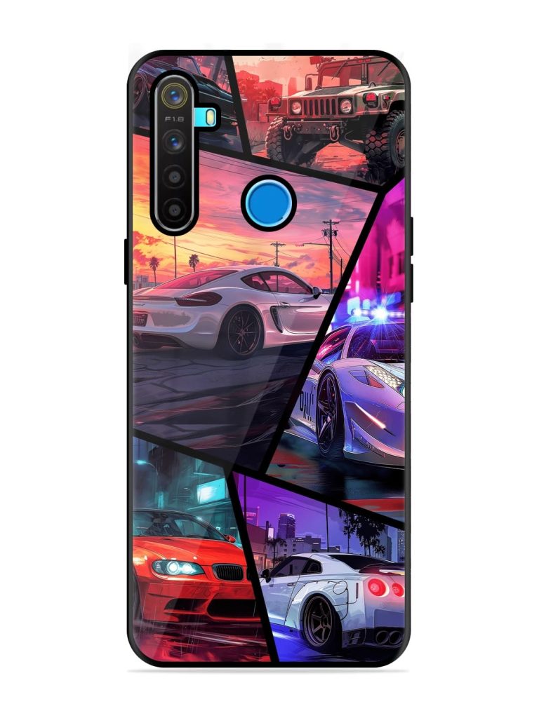 Ride In Pixels Premium Glass Case for Realme 5 Zapvi