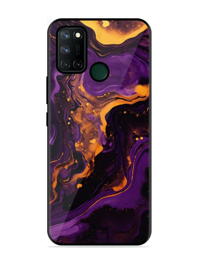 Painting Of A Purple Premium Glass Case for Realme 7i Zapvi