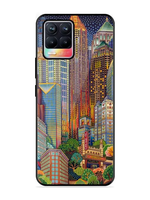 Cityscapes Art Glossy Metal Phone Cover for Realme 8 (4G) Zapvi
