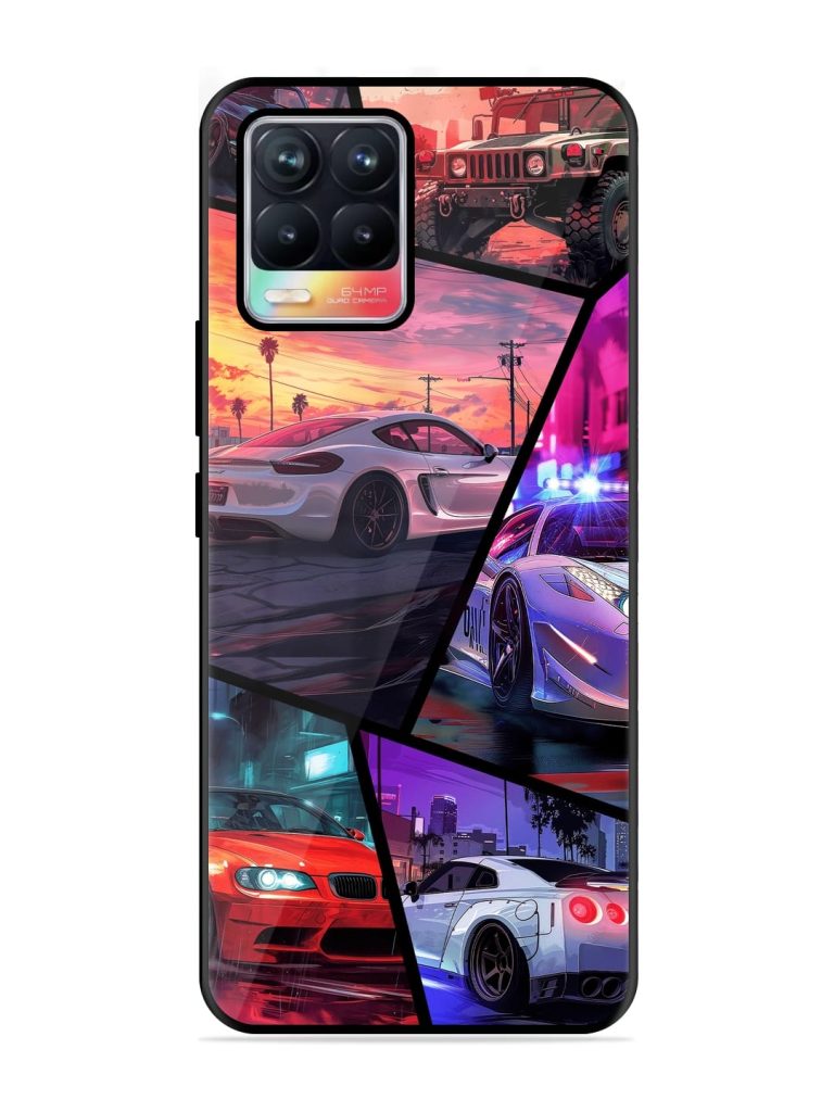 Ride In Pixels Glossy Metal Phone Cover for Realme 8 (4G) Zapvi