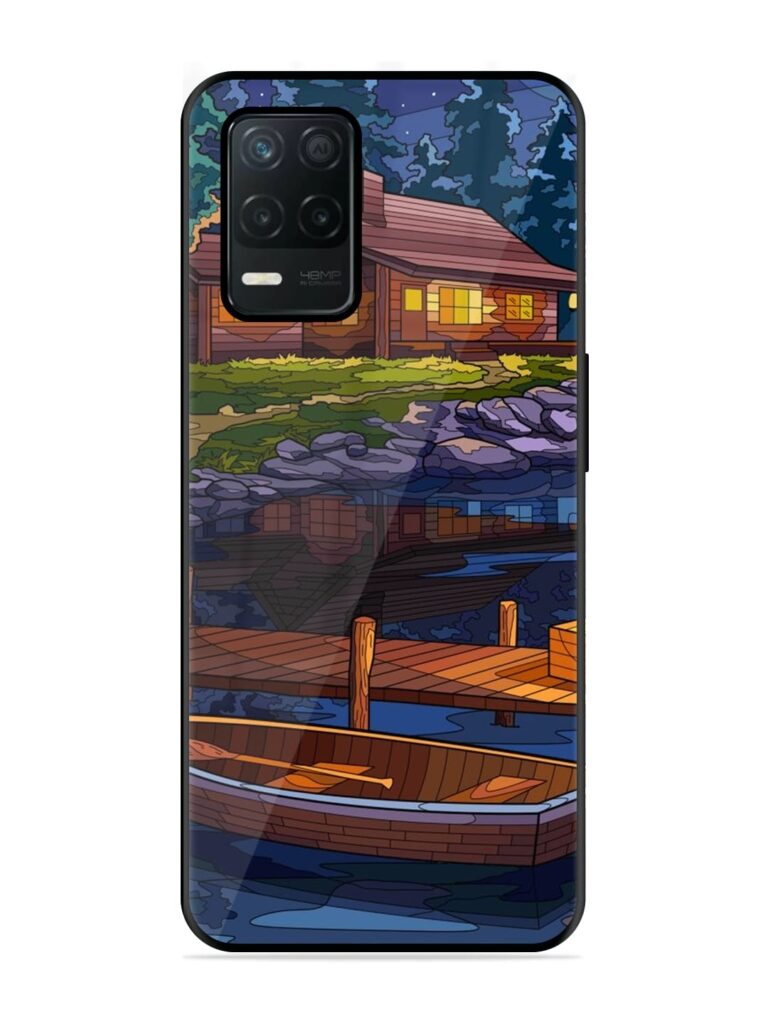 Village Night Scene Glossy Metal Phone Cover for Realme 8 (5G) Zapvi