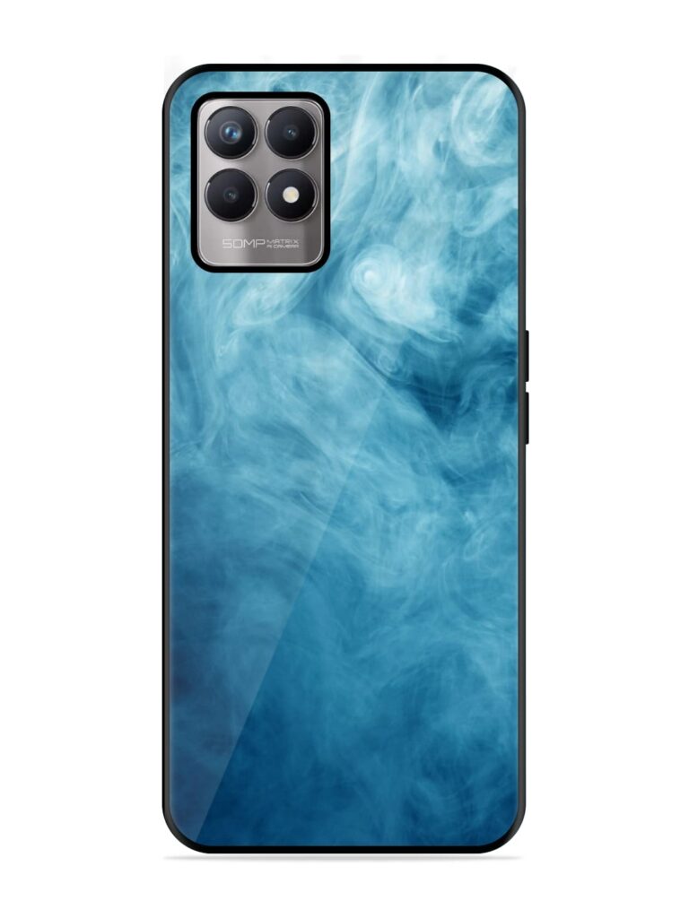 Blue Smoke Art Premium Glass Case for Realme 8i Zapvi