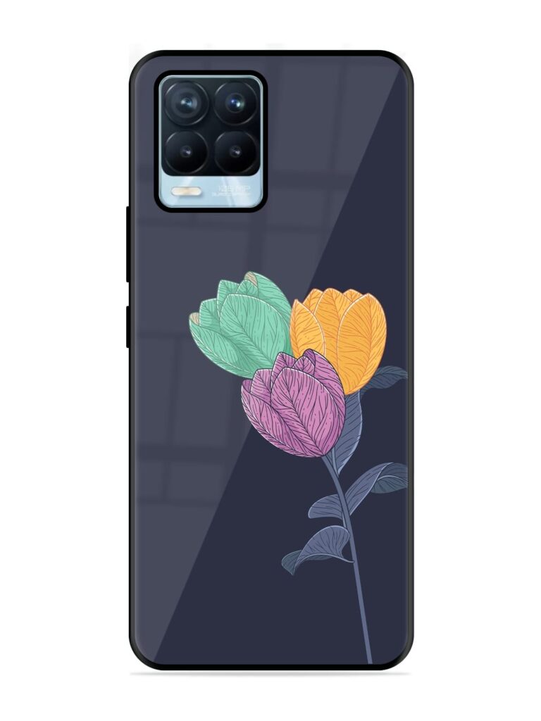 Flower Vector Glossy Metal Phone Cover for Realme 8 Pro Zapvi