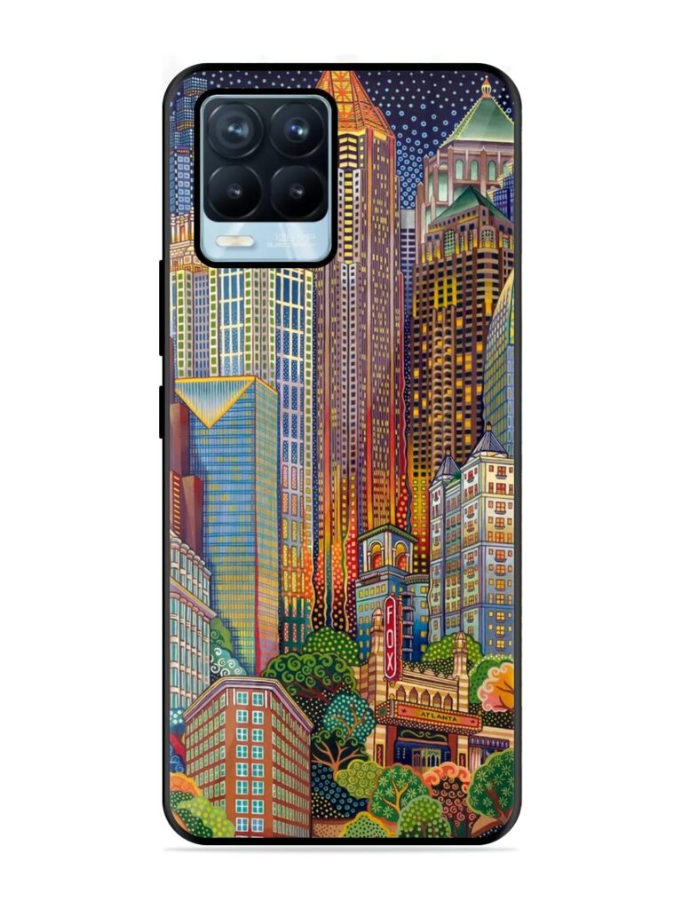 Cityscapes Art Glossy Metal Phone Cover for Realme 8 Pro Zapvi