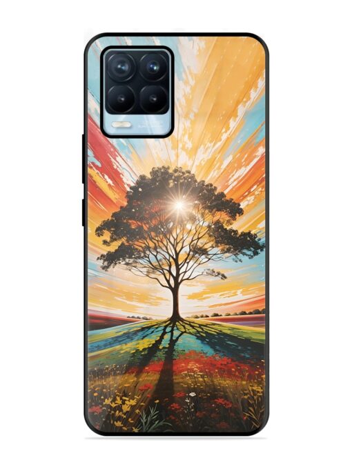 Abstract Tree Colorful Art Glossy Metal Phone Cover for Realme 8 Pro Zapvi