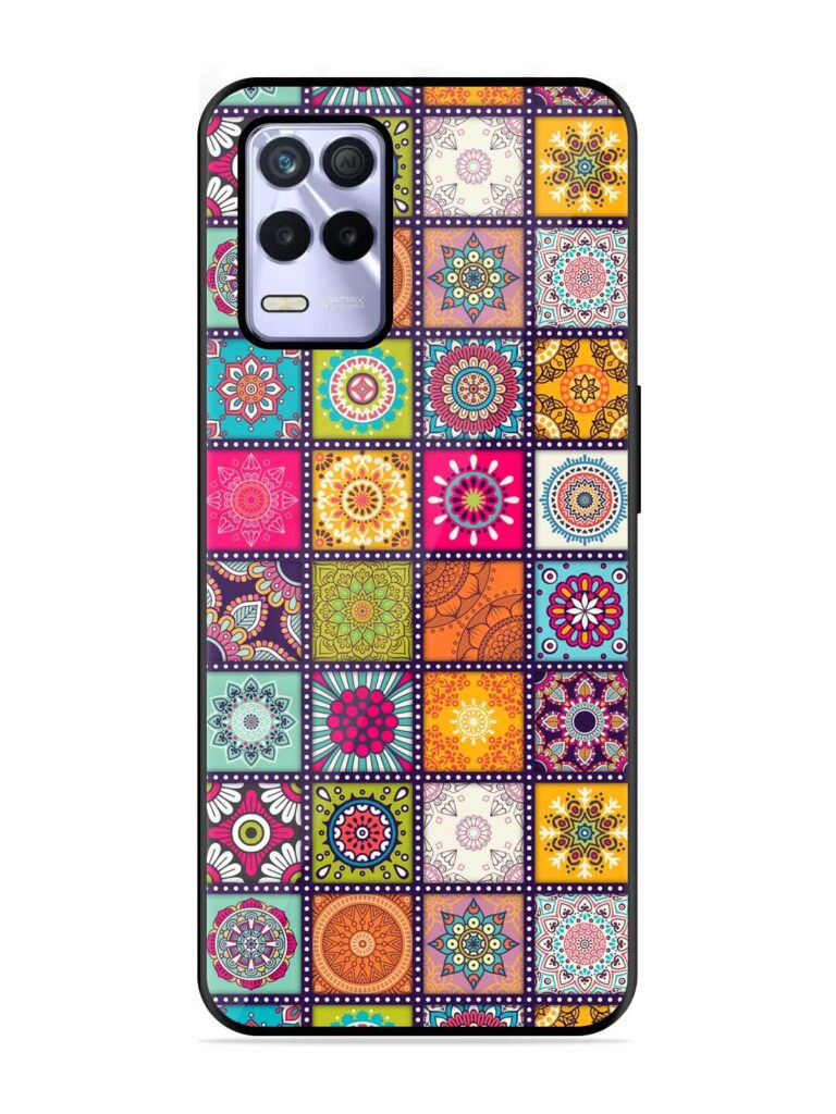 Seamless Pattern Vintage Glossy Metal Phone Cover for Realme 8s (5G) Zapvi