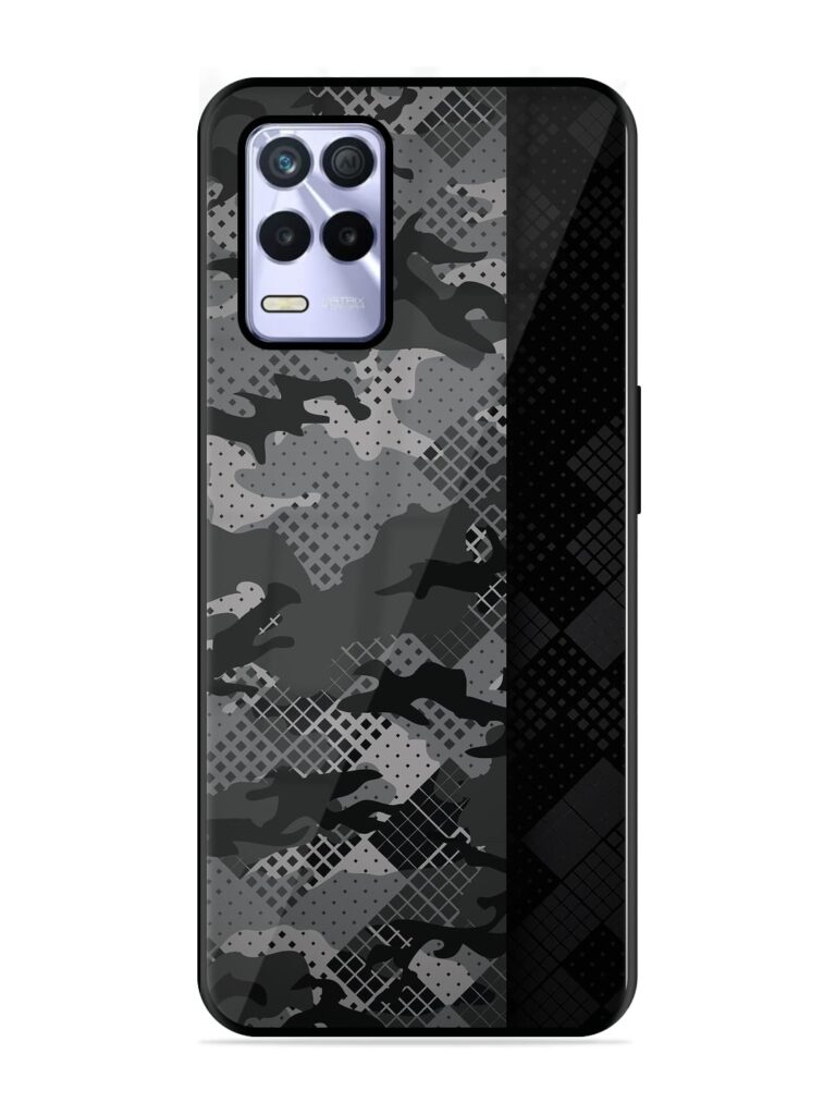 Dark Camouflage Glossy Metal Phone Cover for Realme 8s (5G) Zapvi