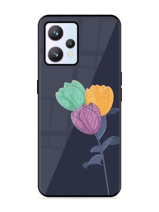 Flower Vector Glossy Metal Phone Cover for Realme 9 (4G) Zapvi